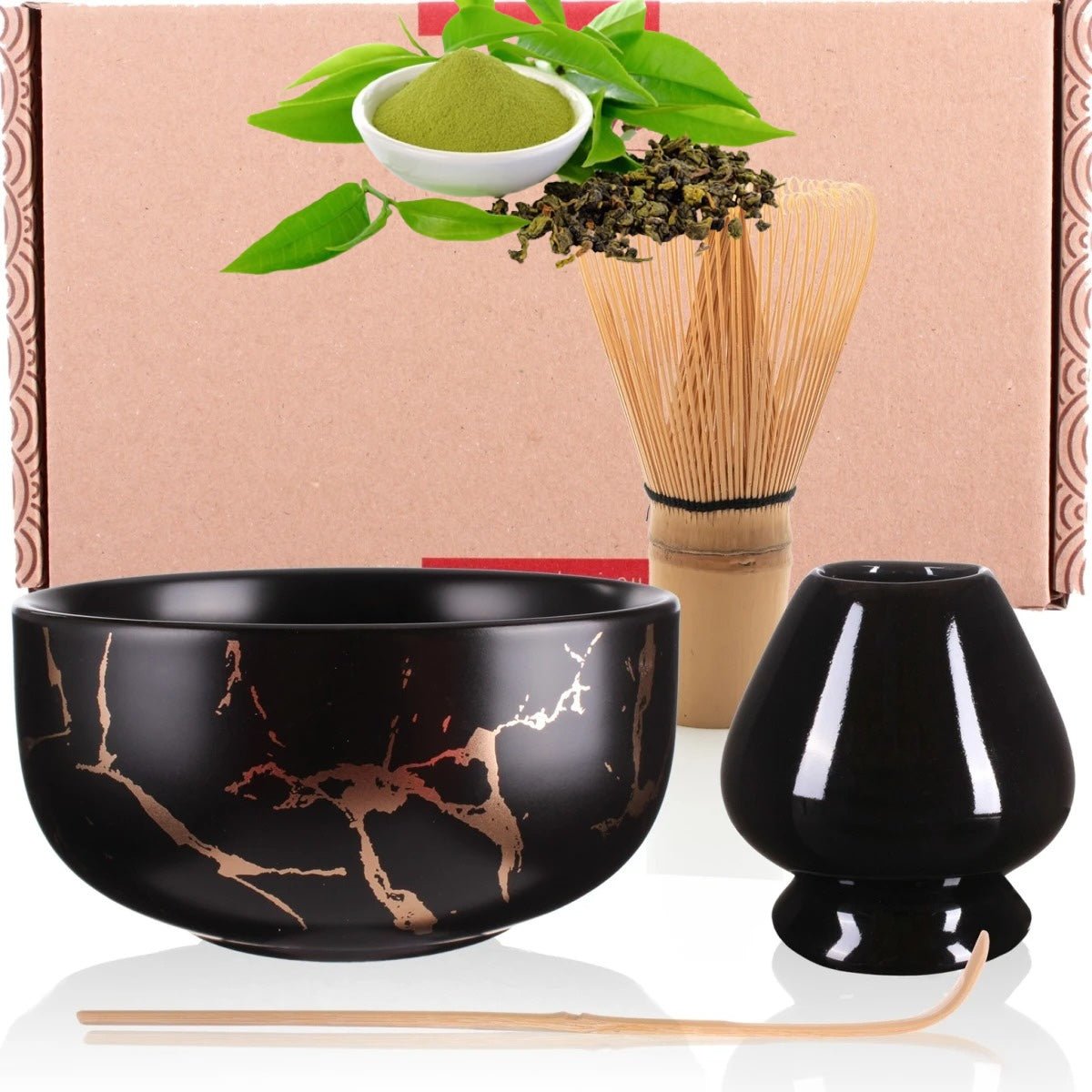 Grün Tee Set inkl. Matcha Besen - Burakku & 30g Matchatee - Calitronshop.com