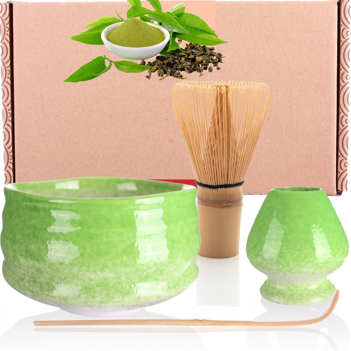 Matcha Tee Set Moegi inkl. Bambus Besen Geschenk