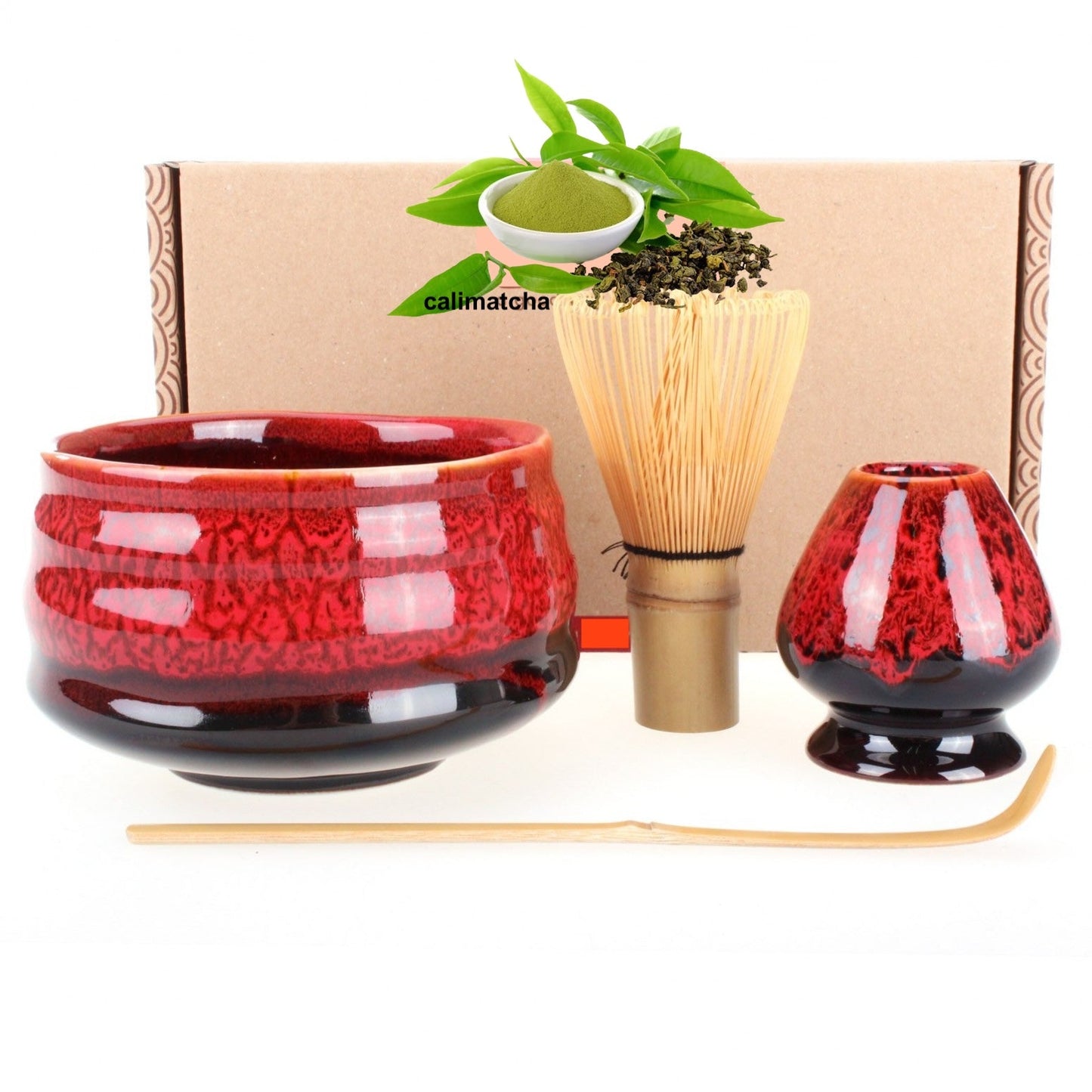 Matcha Grün Tee Set Reddo inkl. Matcha Besen Geschenk