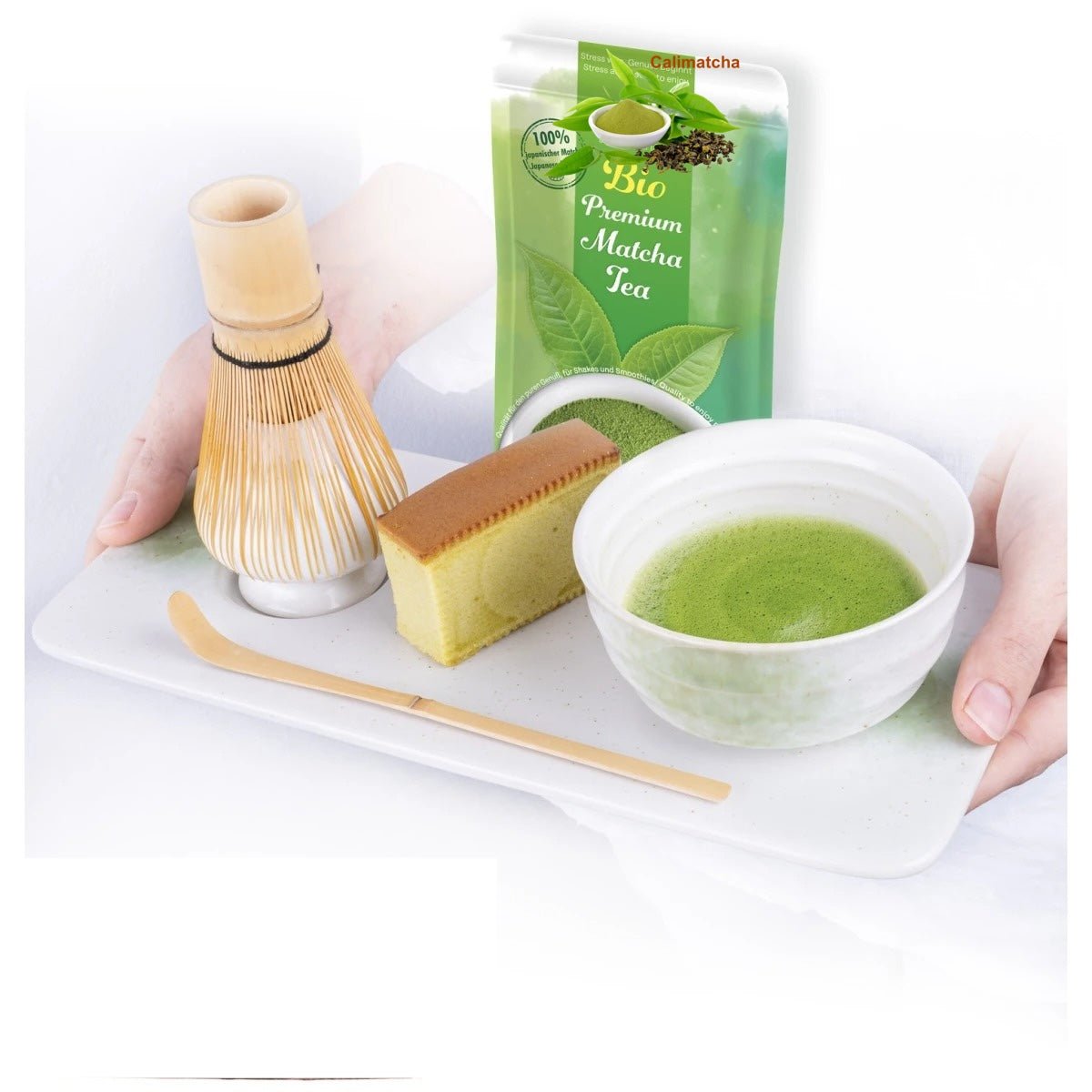 Tee Set Matcha"Tamago" mit 30g Matchatee und Tablett - Calitronshop.com