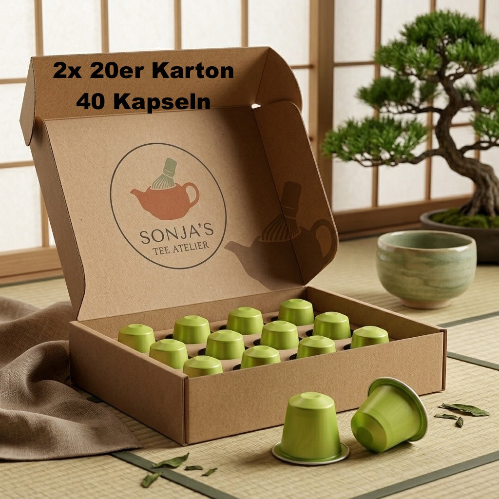 Nespresso® kompatible Bio-Matcha-Tee-Kapseln | Premium Zeremoniequalität