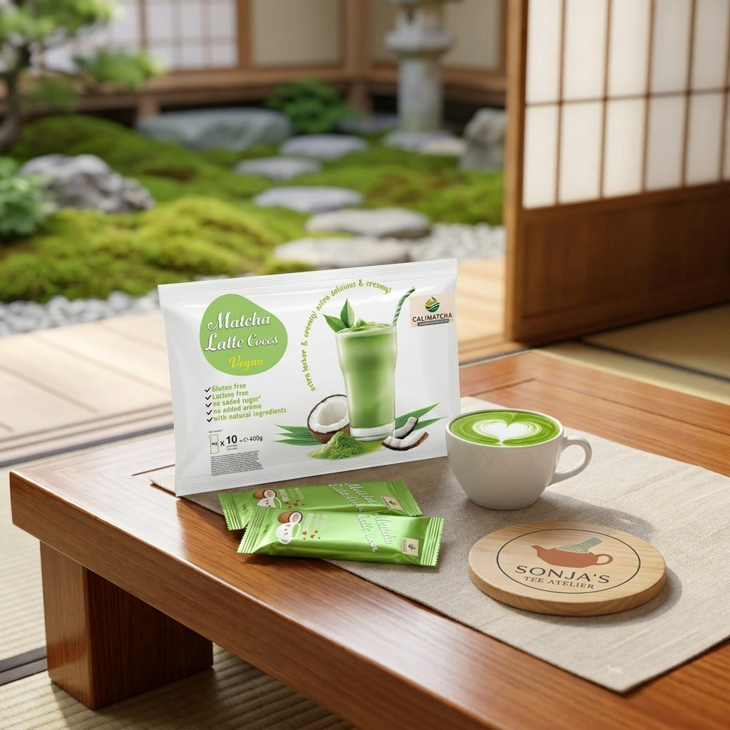Matcha Coconut Latte – Instant Latte Mix without sugar, 10 x 40g portion sachets