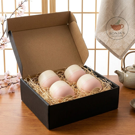 Japanese ceramic teacup set "Dawn" (4 pieces)