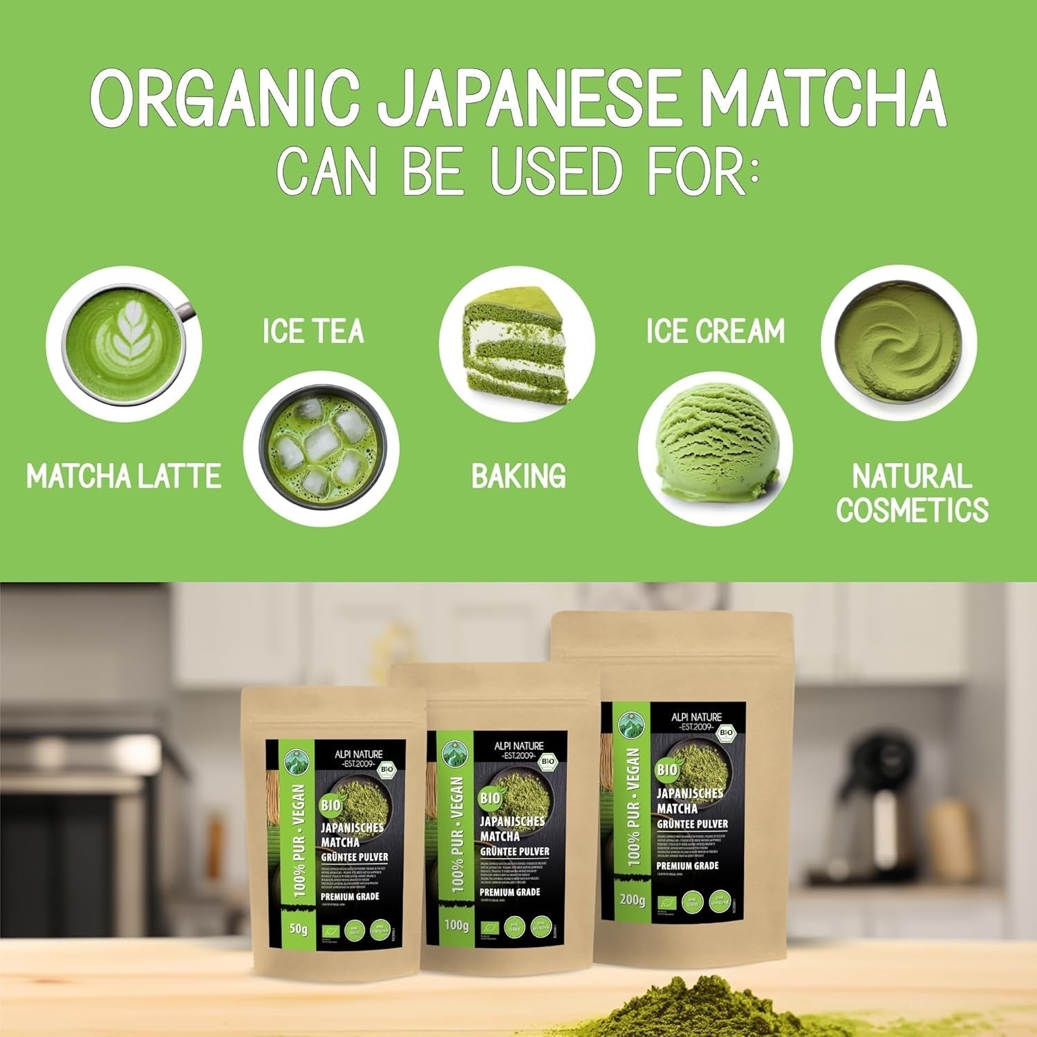 Bio Matcha Tee Japan Premium Grade Qualität, 100g - Calitronshop.com
