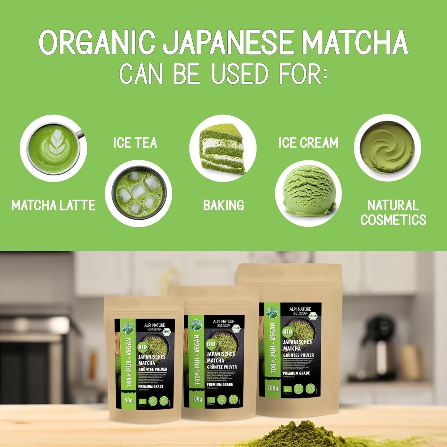 Bio Matcha Tee Japan Premium Grade Qualität, 100g - Calitronshop.com