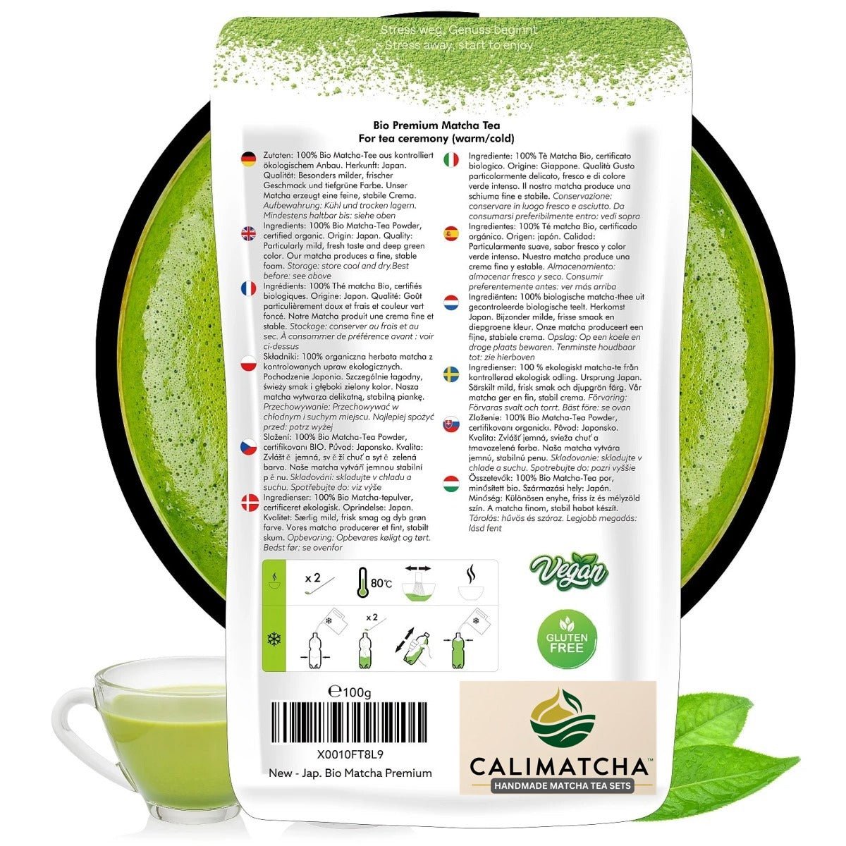 Bio Matcha Tee Japan Premium Qualität, 100g - Calitronshop.com