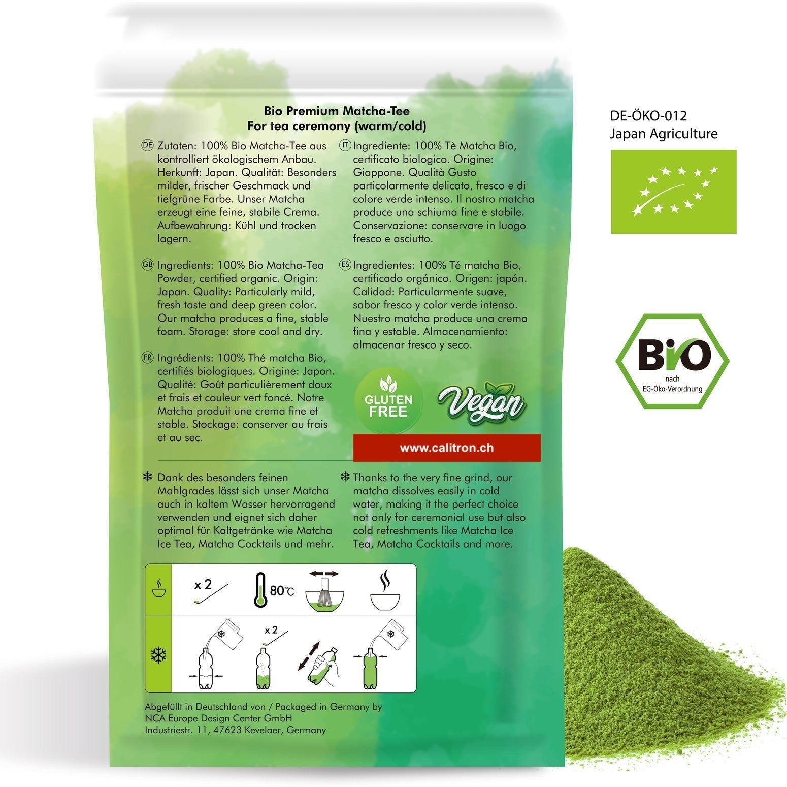 Bio Matcha Tee Japan Premium Qualität, 100g - Calitronshop.com