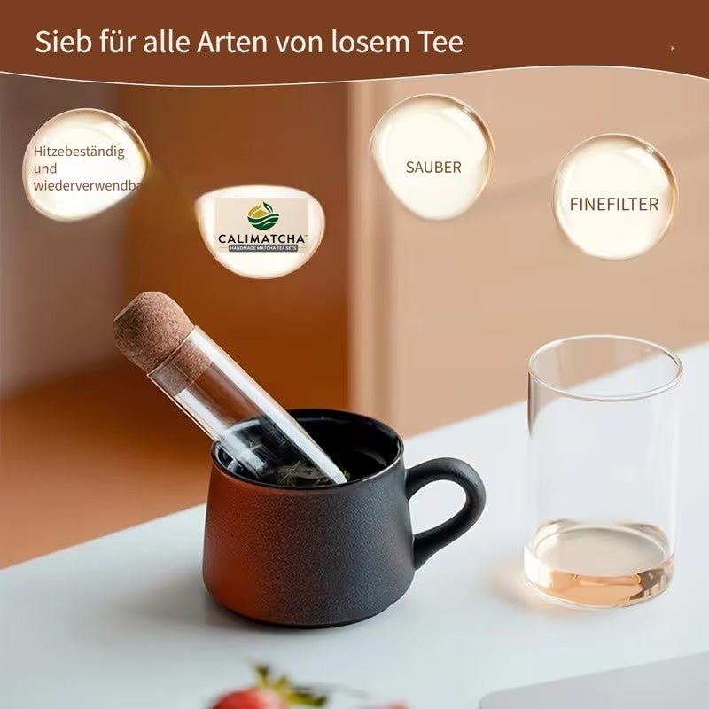 Durchsichtiges Glas - Siebe mit Korken - Deckel - Calitronshop.com