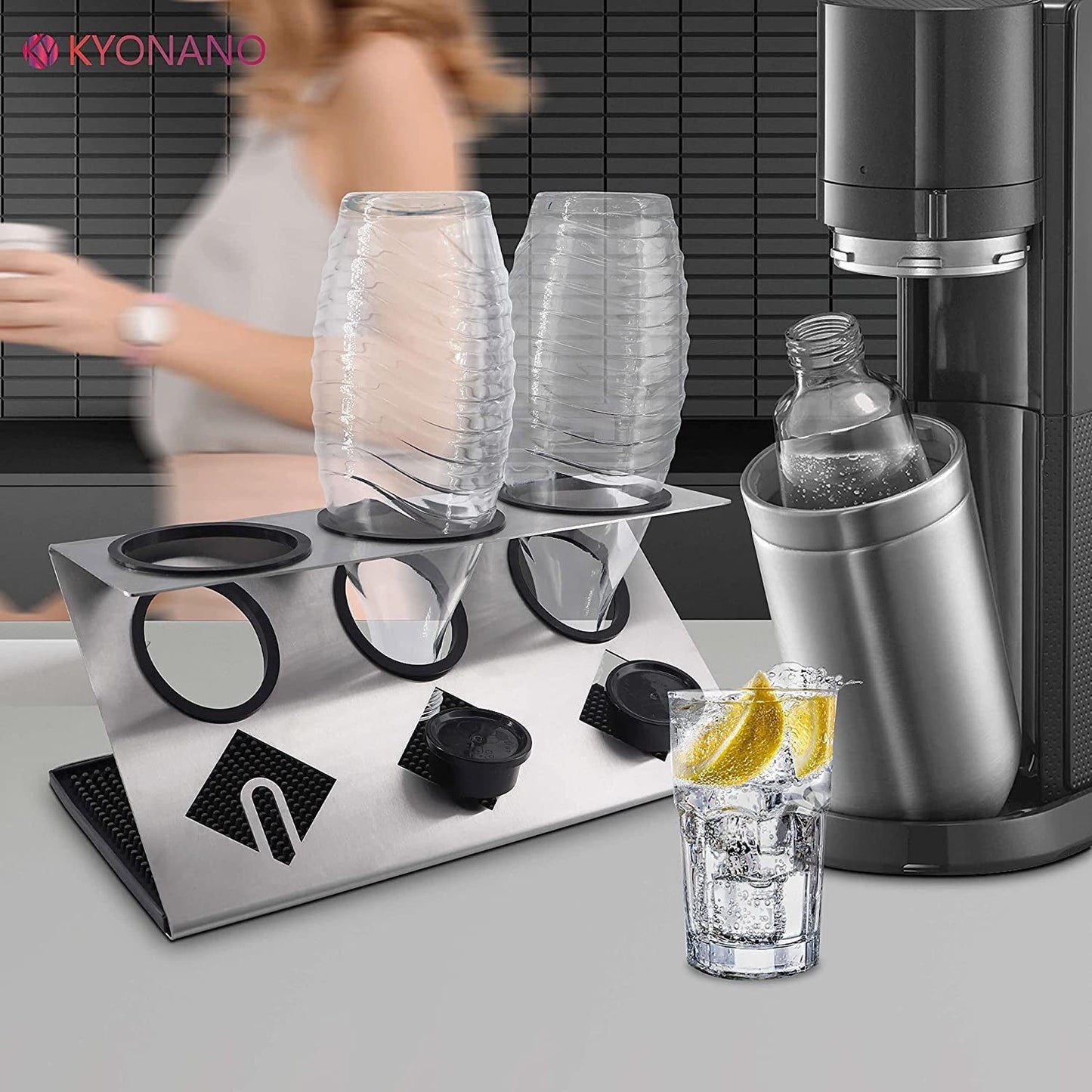 Flaschenhalter Edelstahl für 3 Flaschen Z- Silber Sodastream - Calitronshop.com