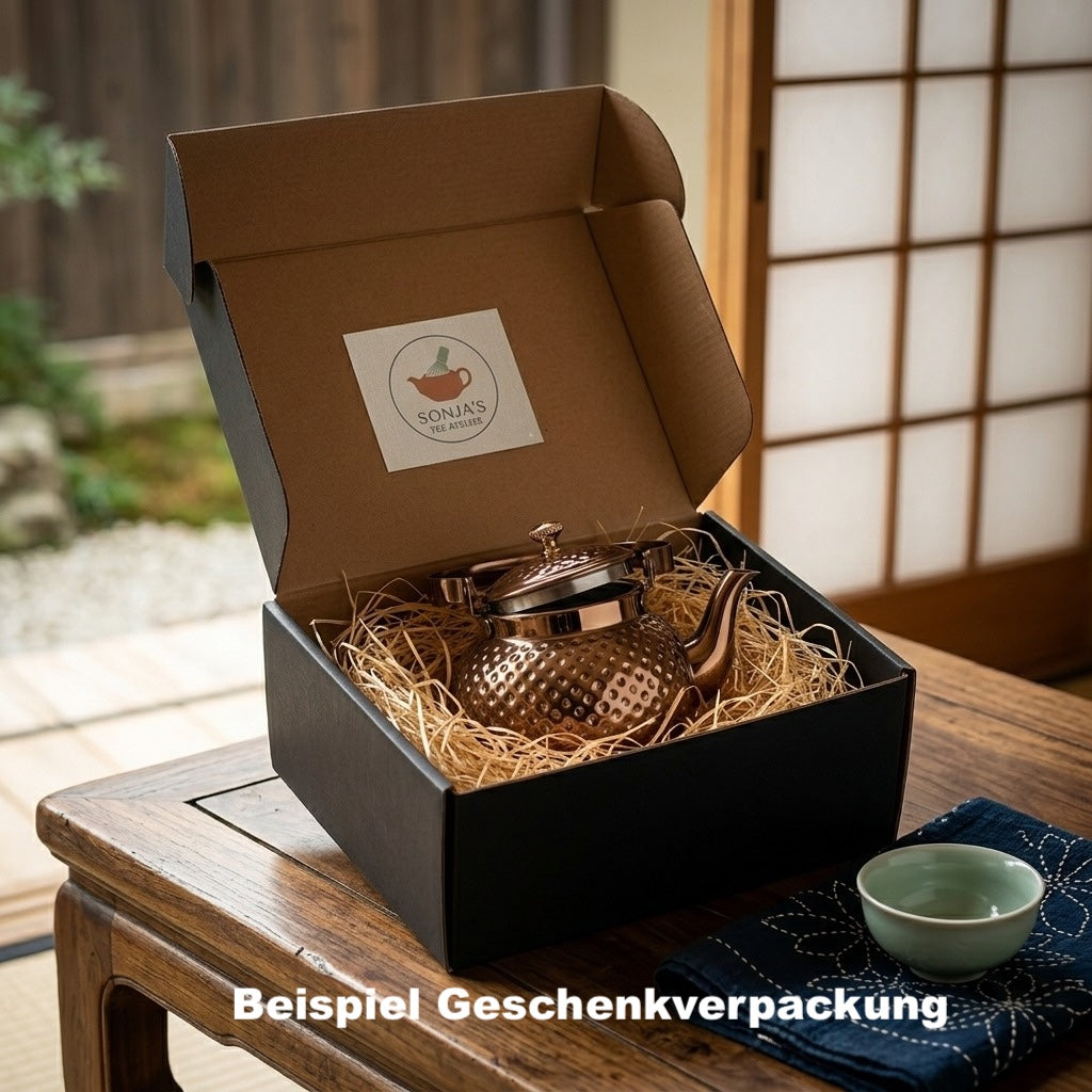 Geschenk Verpackung mattschwarz, Innen: Holzwolle