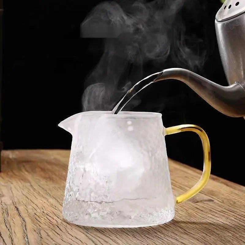 Hochwertige Borosilikatglas - Teekanne gehämmertes Glas 750ml - Calitronshop.com