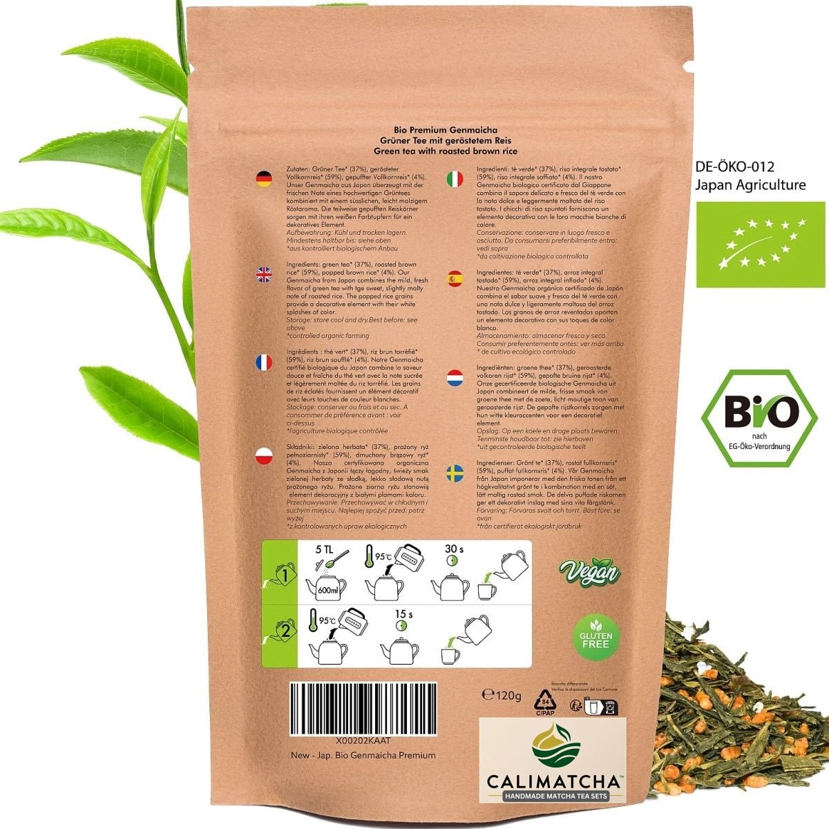 Japanischer Bio Genmaicha Premium, 120g - warenland.ch - Calitronshop.com