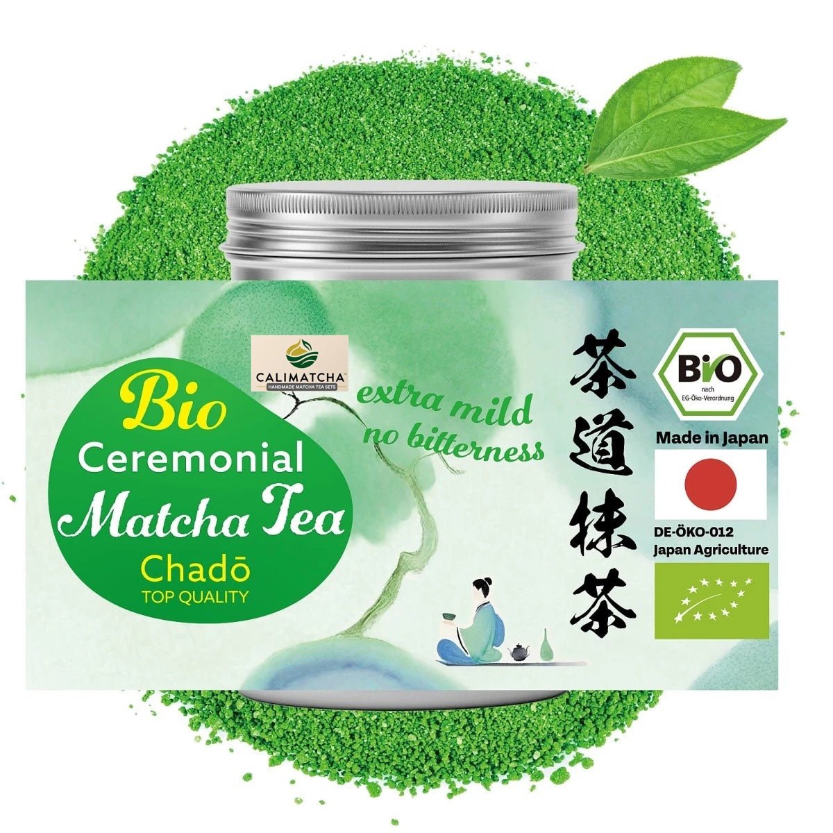 Japanischer Bio Matcha Chadō - Ceremonial Grade, 40g Dose - Calitronshop.com