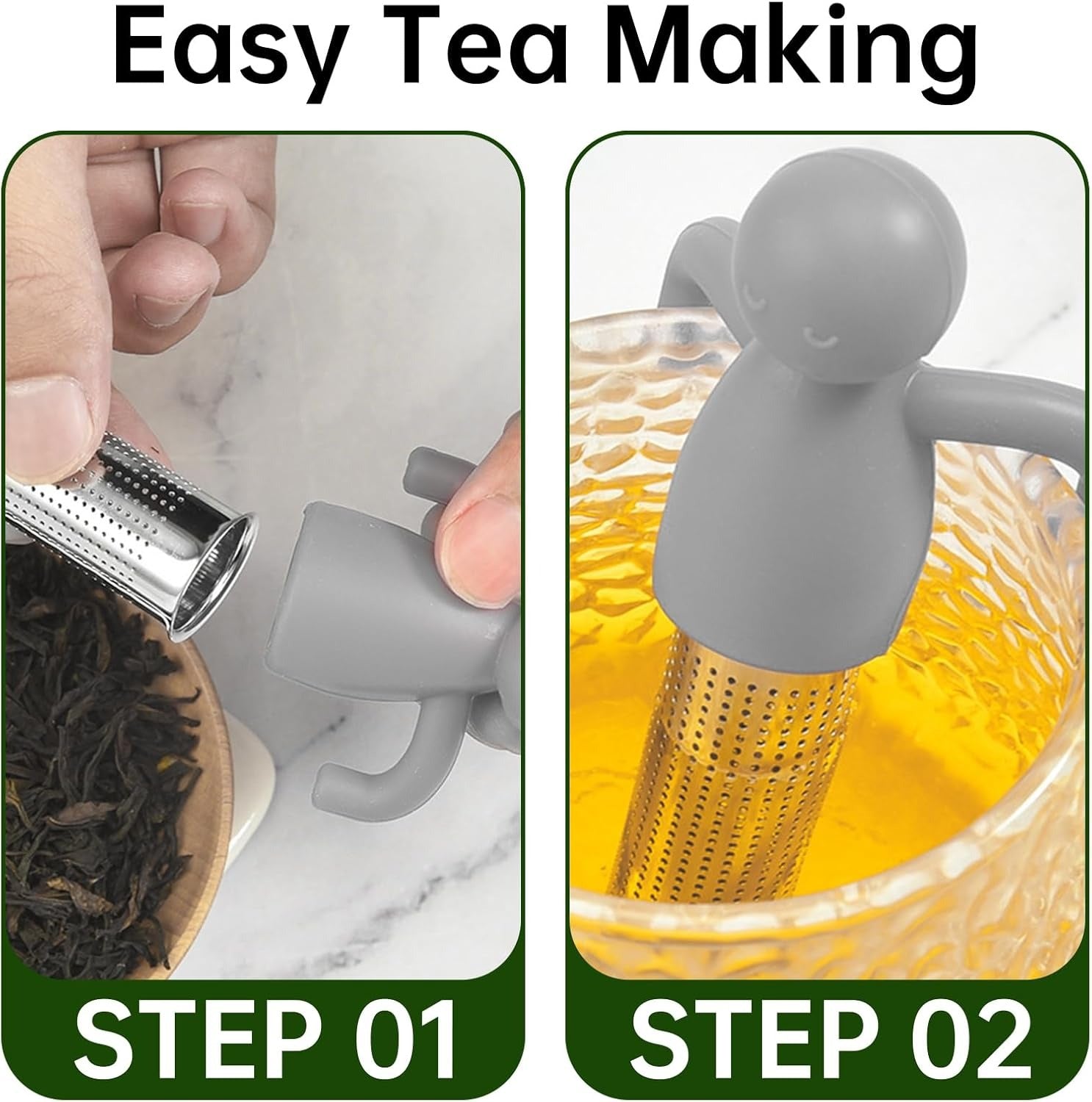 Loser Tee Infuser aus Edelstahl mit feiner Masche & Silikondeckeln - Calitronshop.com