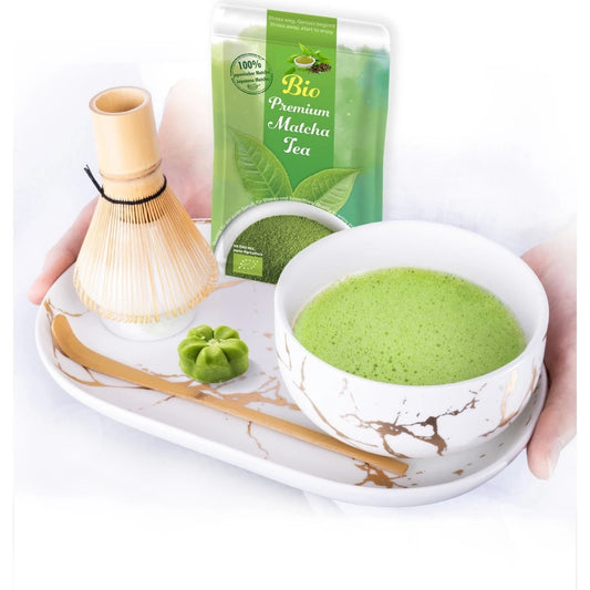 Matcha Grün Tee Set Howaito inkl.Tee & Tablett Geschenk