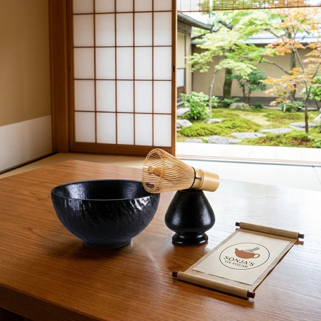 Coffret Matcha Rokku Ishi avec fouet à matcha, idée cadeau