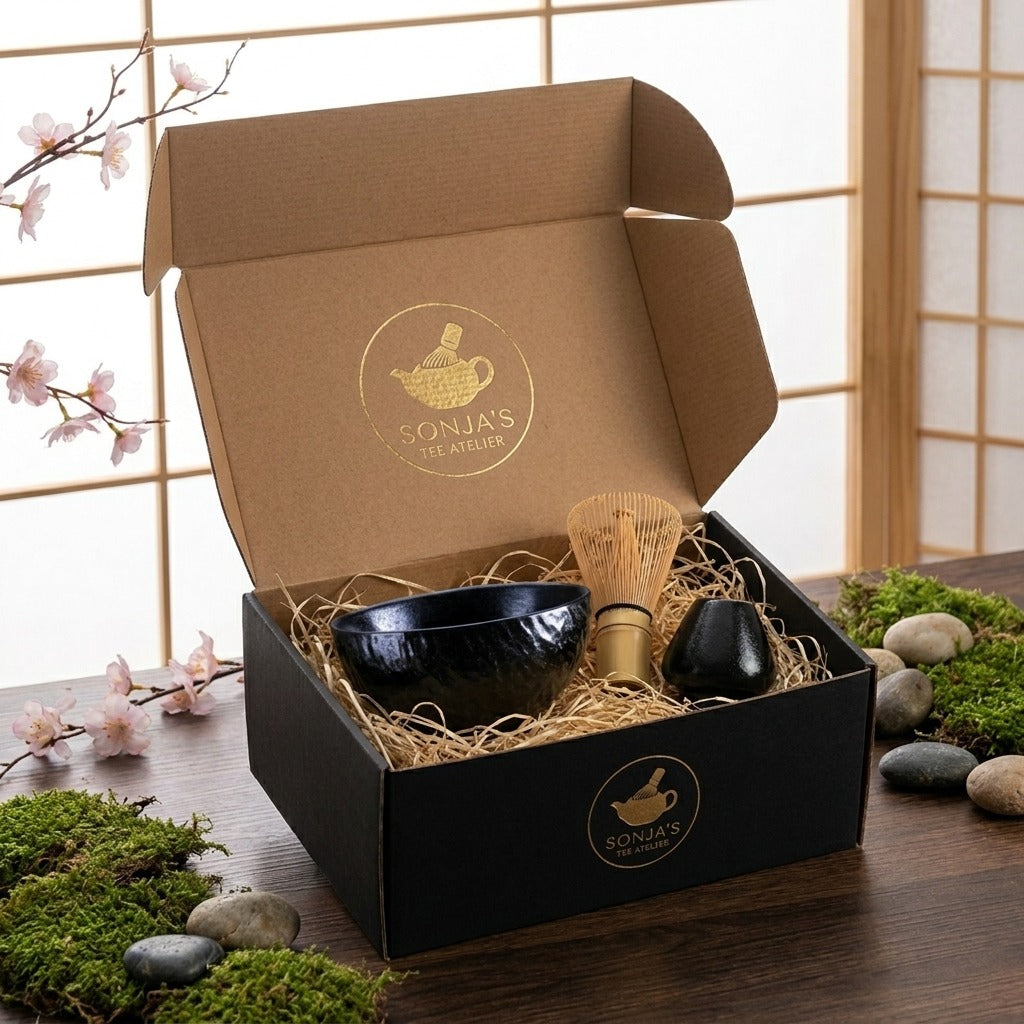 Coffret Matcha Rokku Ishi avec fouet à matcha, idée cadeau