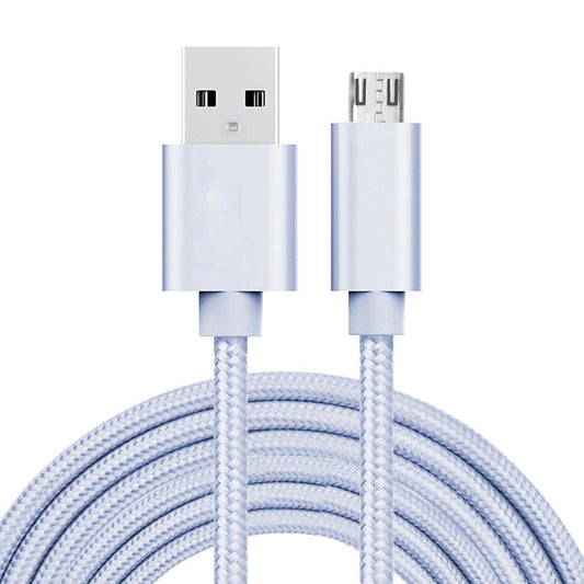 Micro-USB Ladekabel 3m Silber Schnellladekabel - Calitronshop.com