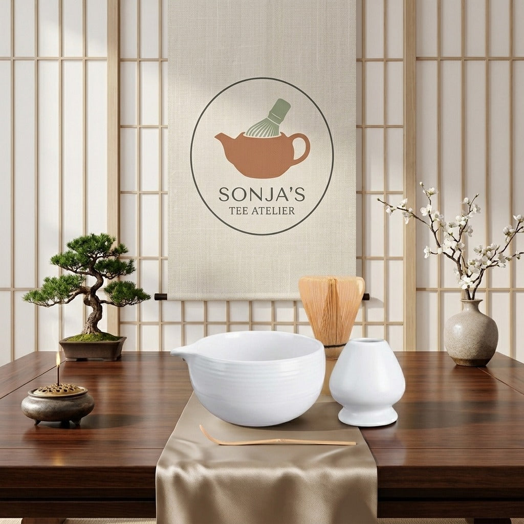 Matcha Latte Grün Tee Set Tamago Spout inkl. Matcha Besen Geschenk Idee