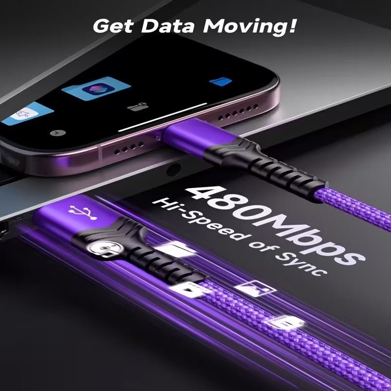 USB - C Ladekabel 2m 60W Schnellladekabel mit Knickschutz - Dunkelblau - Calitronshop.com